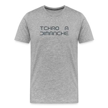 tchao a dimanche - T-shirt bio Premium Homme - gris chiné - Devant - Damien (186cm)