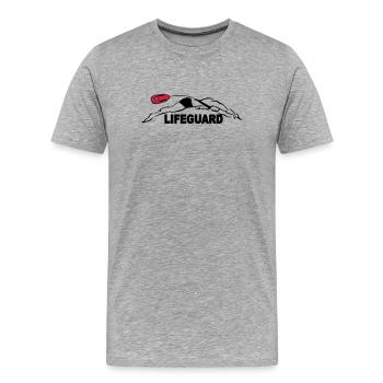 Lifeguard sauveteur aquatique - T-shirt bio Premium Homme - gris chiné - Devant - Damien (186cm)