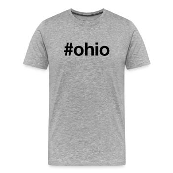 Mot-clic OHIO - T-shirt bio Premium Homme - gris chiné - Devant - Damien (186cm)