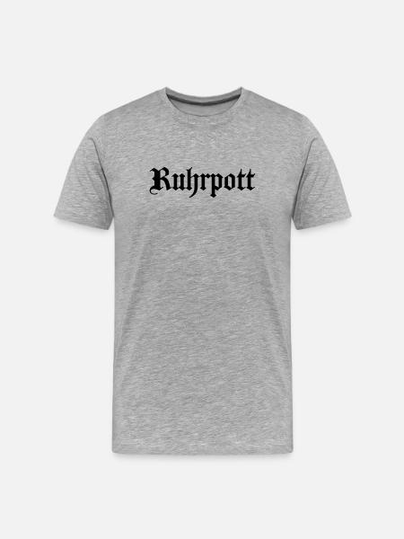 Ruhepott colle schriftzug - Männer Premium Bio T-Shirt - Grau meliert