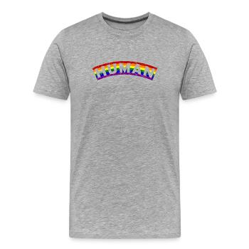 Human Pride Flag Design - Men's Premium Organic T-Shirt - heather grey - Front - Damien (186cm)