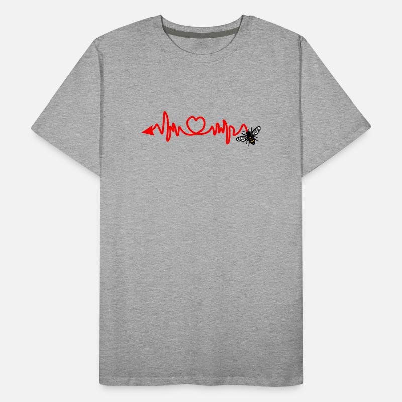 Cardio-Herzfrequenz, Biene mit Stachel oder Pfeil Männer Premium Bio T-Shirt