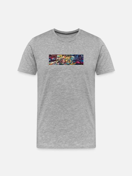 Cosmic Swirl Abstract Nebula - Men's Premium Organic T-Shirt - heather grey