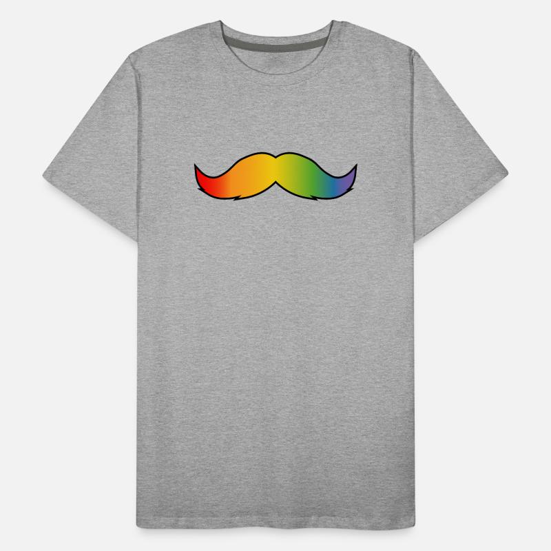 Regenbogen Bart queer schwarz Männer Premium Bio T-Shirt