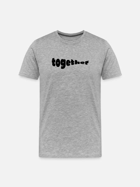 TOGETHER - Männer Premium Bio T-Shirt - Grau meliert