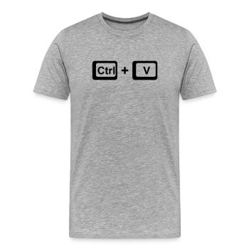 CTRL+V / Children's Gift for Father's Day / Mother's Day - Men's Premium Organic T-Shirt - heather grey - Front - Damien (186cm)