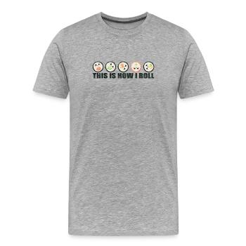 Sushi Spruch lustig - C’est comme ça que je roule - T-shirt bio Premium Homme - gris chiné - Devant - Damien (186cm)