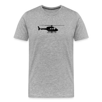 Helicopter Outline - Men's Premium Organic T-Shirt - heather grey - Front - Damien (186cm)