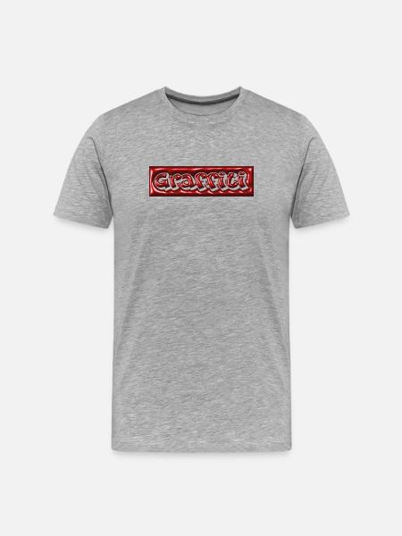 Bulle de graffiti 3D - T-shirt bio Premium Homme - gris chiné