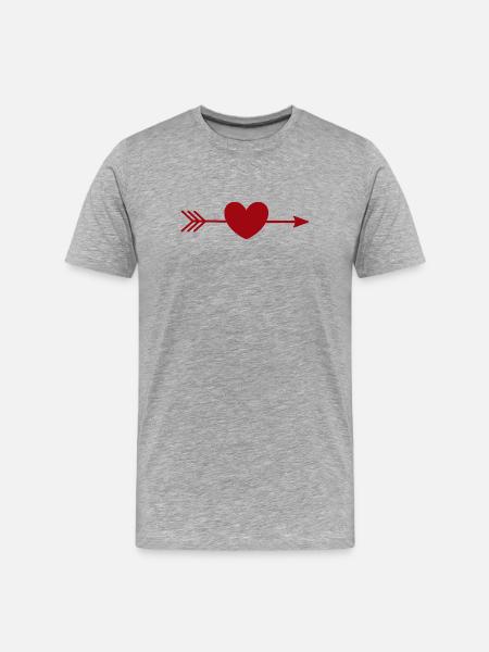 Cadeau rouge de la Saint-Valentin - T-shirt bio Premium Homme - gris chiné