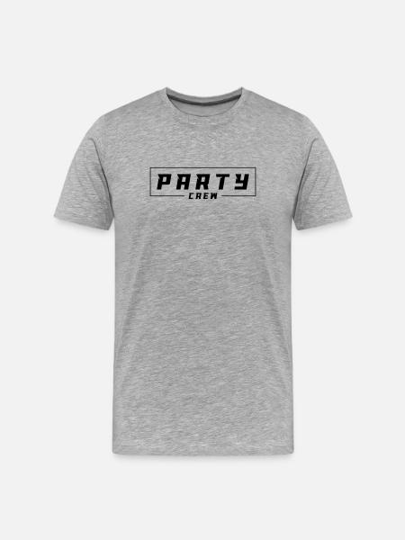 Party Crew - Männer Premium Bio T-Shirt - Grau meliert