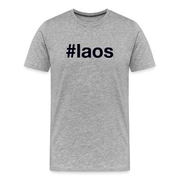 Laos Hashtag - Men's Premium Organic T-Shirt - heather grey - Front - Damien (186cm)