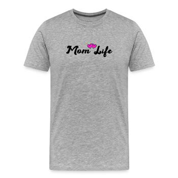 mom_life_heart - Men's Premium Organic T-Shirt - heather grey - Front - Damien (186cm)