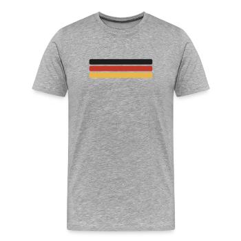 Éventail minimal du drapeau allemand noir rouge or - T-shirt bio Premium Homme - gris chiné - Devant - Damien (186cm)