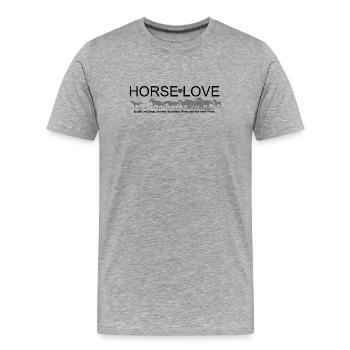 Horselove - Pferden gehört mein Herz  - Männer Premium Bio T-Shirt - Grau meliert - Vorne - Damien (186cm)