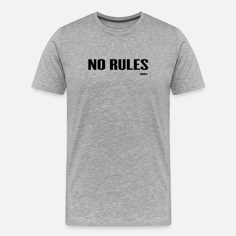 no rules - Männer Premium Bio T-Shirt - Grau meliert