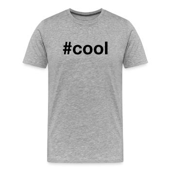 COOL Hashtag - Männer Premium Bio T-Shirt - Grau meliert - Vorne - Damien (186cm)