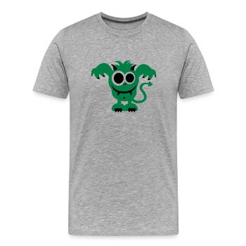 Monstre - T-shirt bio Premium Homme - gris chiné - Devant - Damien (186cm)