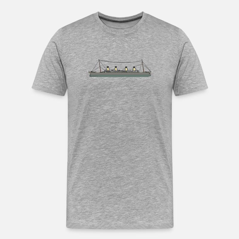 Titanic Schiff - Männer Premium Bio T-Shirt - Grau meliert