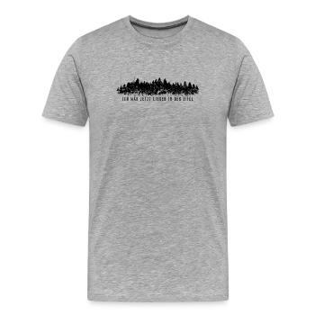 Ich wär jetzt lieber in der Eifel - Männer Premium Bio T-Shirt - Grau meliert - Vorne - Damien (186cm)