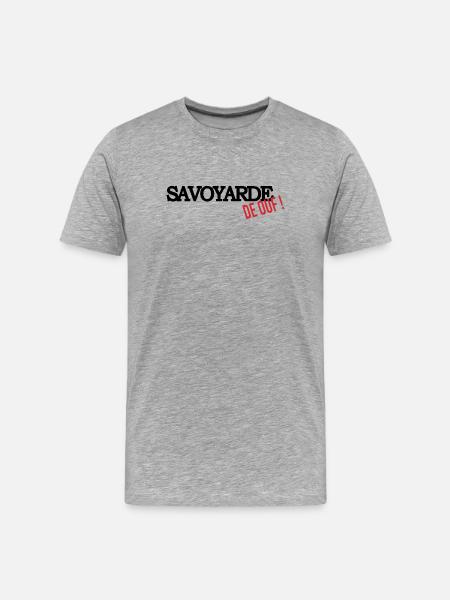 Savoyarde de ouf (noir) - T-shirt bio Premium Homme - gris chiné
