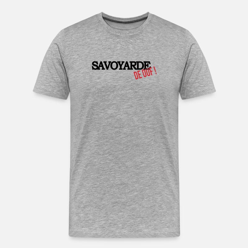 Savoyarde de ouf (noir) - T-shirt bio Premium Homme - gris chiné