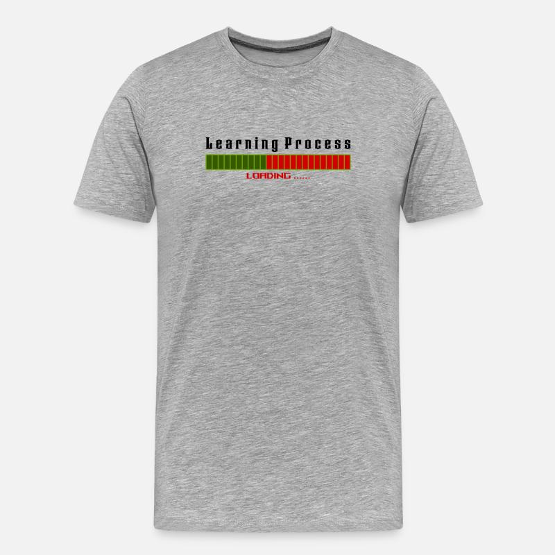 Learning Process Loading white shirt - Men's Premium Organic T-Shirt - heather grey