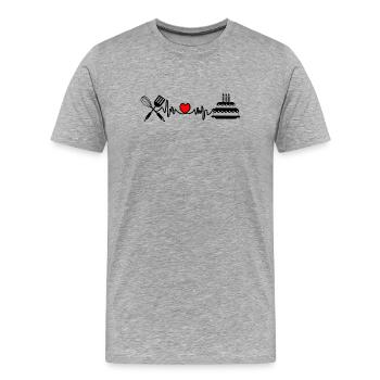 Cardio cardio fréquence cardiaque cuisine 3 - T-shirt bio Premium Homme - gris chiné - Devant - Damien (186cm)