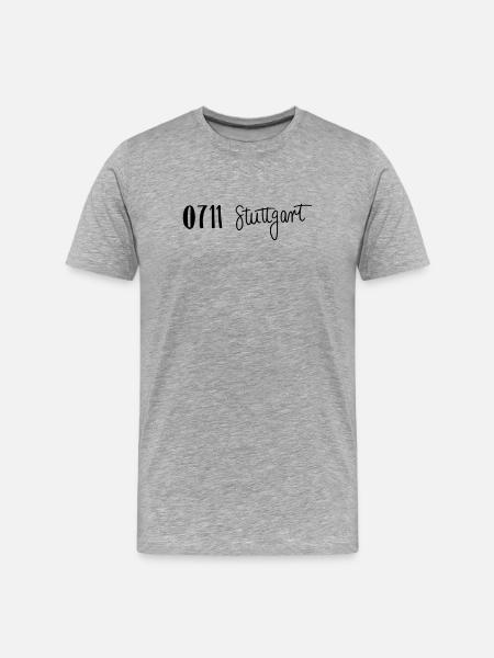 0711 Stuttgart, Germany - Men's Premium Organic T-Shirt - heather grey