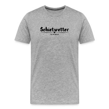 Schietwetter Hoodies - T-Shirts Moin - Männer Premium Bio T-Shirt - Grau meliert - Vorne - Damien (186cm)