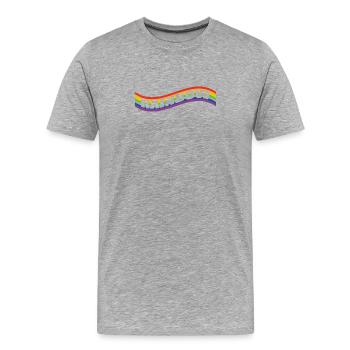 Drapeau arc-en-ciel - T-shirt bio Premium Homme - gris chiné - Devant - Damien (186cm)