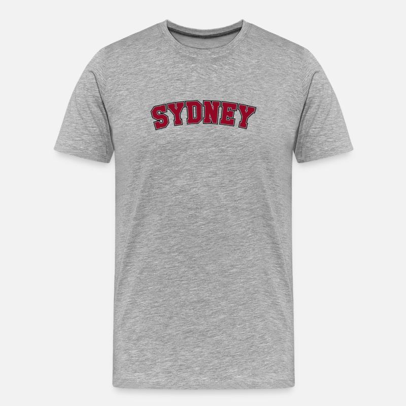 Sydney Varsity Arch Lettering - Men's Premium Organic T-Shirt - heather grey