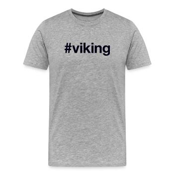 VIKING Hashtag - T-shirt bio Premium Homme - gris chiné - Devant - Damien (186cm)