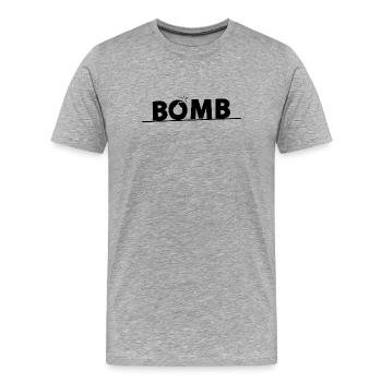 Bombe - T-shirt bio Premium Homme - gris chiné - Devant - Damien (186cm)