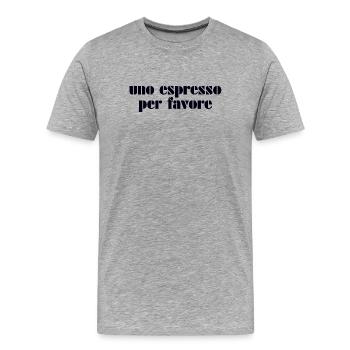 Espresso Italia Italien - Männer Premium Bio T-Shirt - Grau meliert - Vorne - Damien (186cm)