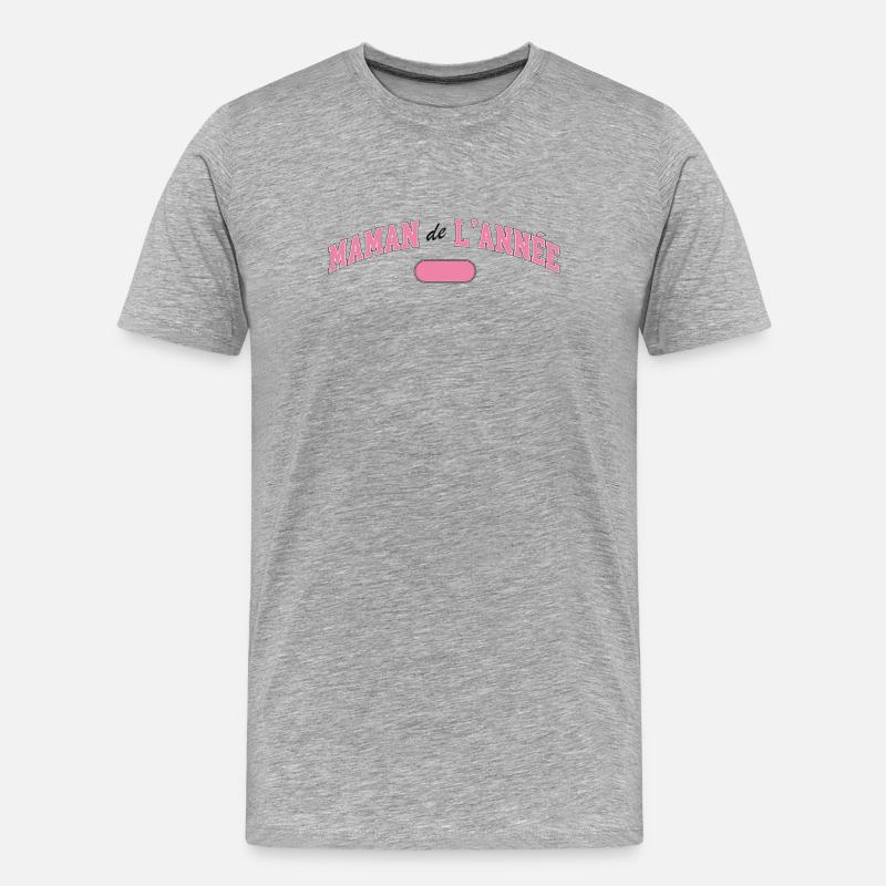 Maman de l’année – Französisches Mama-Statement - Männer Premium Bio T-Shirt - Grau meliert
