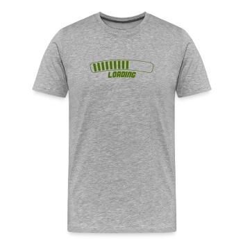 Retro Loading Screen Green - Men's Premium Organic T-Shirt - heather grey - Front - Damien (186cm)