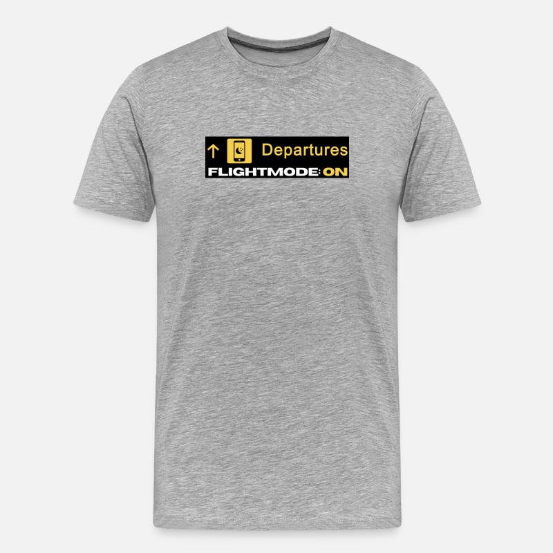 Departures Flightmode On - Flugmodus - Chillen - Männer Premium Bio T-Shirt - Grau meliert