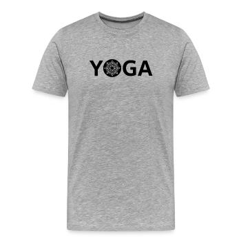 Éclat Nocturne Mandala - T-shirt bio Premium Homme - gris chiné - Devant - Damien (186cm)