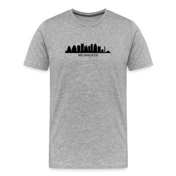 Silhouette de Milwaukee - T-shirt bio Premium Homme - gris chiné - Devant - Damien (186cm)