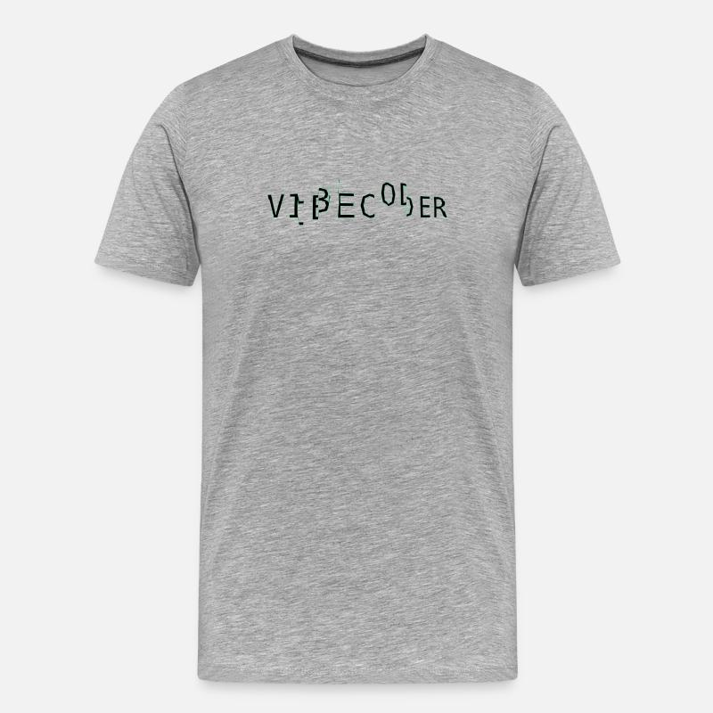 vibecoder_mono bug - T-shirt bio Premium Homme - gris chiné