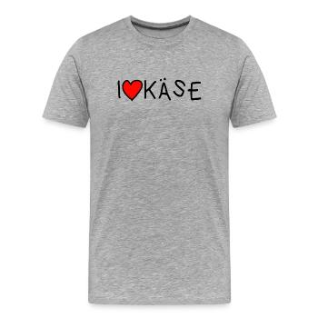 Käse Käseliebhaber Lebensmittel - Männer Premium Bio T-Shirt - Grau meliert - Vorne - Damien (186cm)
