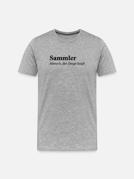 Sammler - Männer Premium Bio T-Shirt - Grau meliert