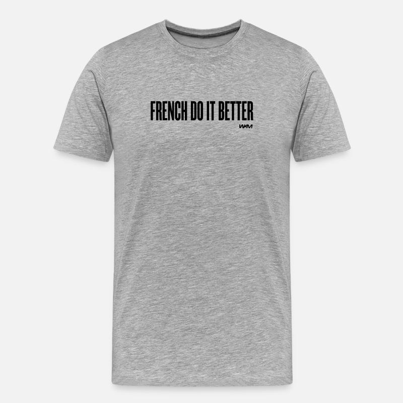 french do it better - Männer Premium Bio T-Shirt - Grau meliert
