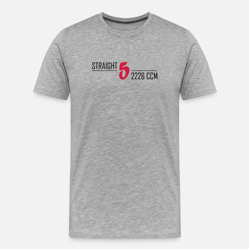 Straight five - Men's Premium Organic T-Shirt - heather grey