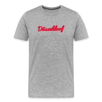 Düsseldorf Script Stadtlogo - Männer Premium Bio T-Shirt - Grau meliert - Vorne - Damien (186cm)