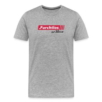 Furchtlos auf 50ccm Stolzer Mofa- und Mopedfahrer - Männer Premium Bio T-Shirt - Grau meliert - Vorne - Damien (186cm)