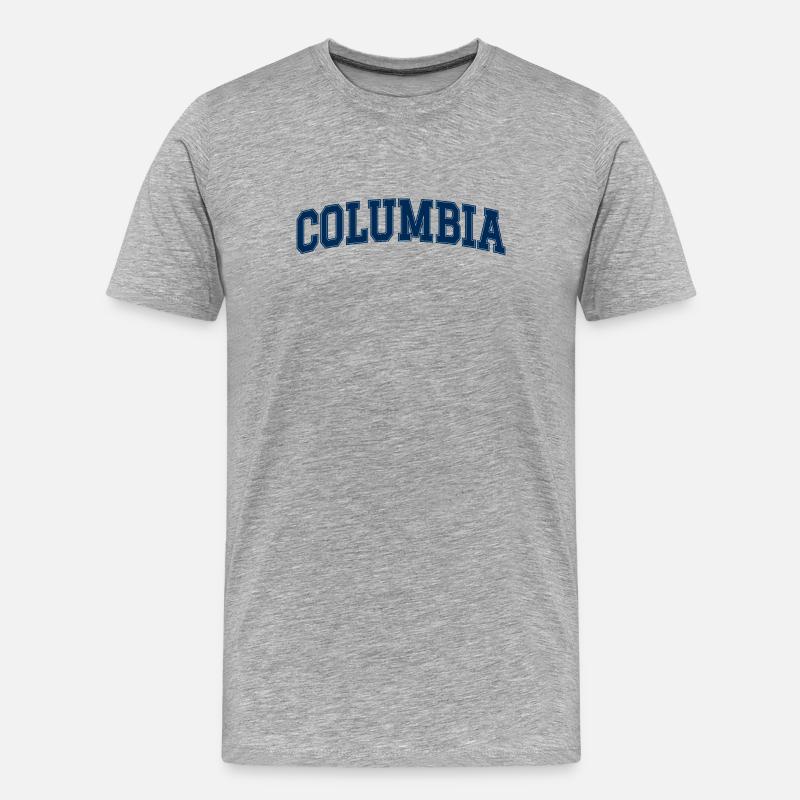 Columbia Hochschulbogen - Männer Premium Bio T-Shirt - Grau meliert
