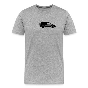 Destinations de livraison en van - T-shirt bio Premium Homme - gris chiné - Devant - Damien (186cm)