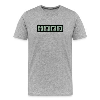 Besoin d’herbe - T-shirt bio Premium Homme - gris chiné - Devant - Damien (186cm)